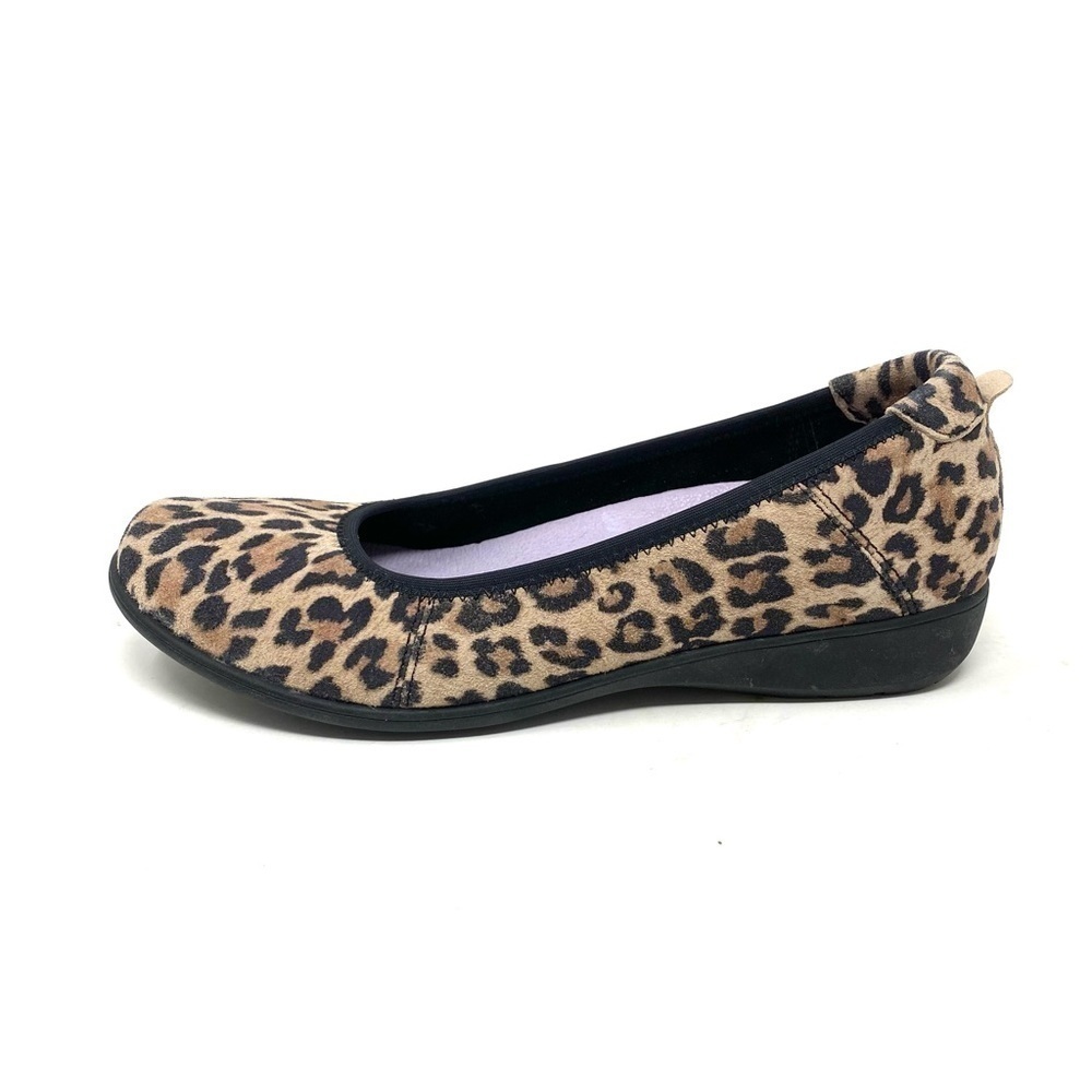 Aravon Abbey leather Ballet Flats Leopard Print WIDE